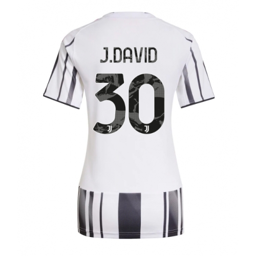 Juventus Jonathan David #30 Maglia Gara Casa Repliche 2025-26 Donna Maniche Corte Juventus Jonathan David #30 Maglia Gara Casa Repliche 2025-26 Donna Maniche Corte